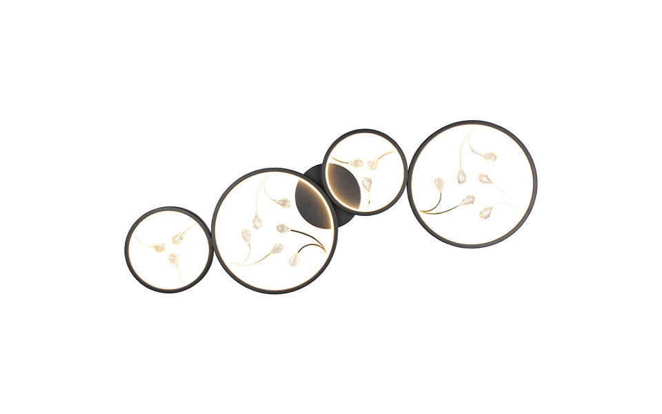 HLW LED LED Ceiling Lamp - Ceiling Lighting - Trion Moovy - 37W - Warm White 3000K - Dimmable - Rectangular - Matte Black - Aluminum HLW LED LED Ceiling Lamp - Ceiling Lighting - Trion Moovy - 37W - Warm White 3000K - Dimmable - Rectangular - Matte Black - Aluminum