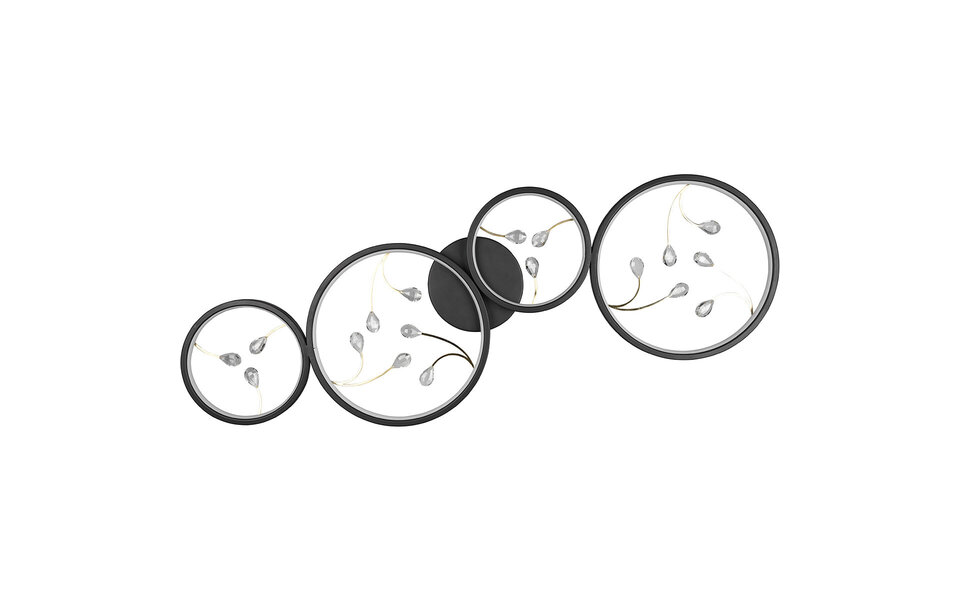 HLW LED LED Plafondlamp - Plafondverlichting - Trion Moovy - 37W - Warm Wit 3000K - Dimbaar - Rechthoek - Mat Zwart - Aluminium