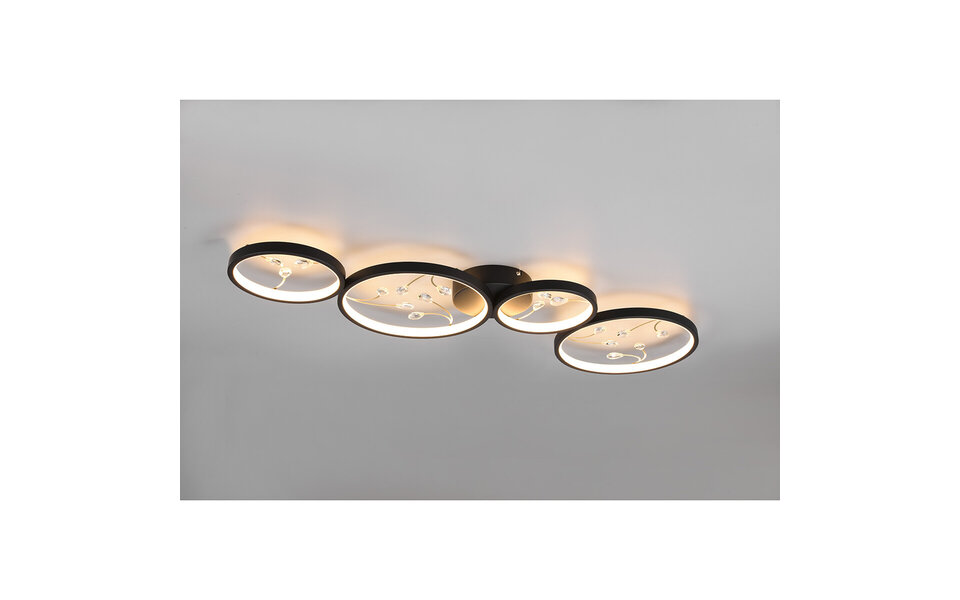 HLW LED LED Ceiling Lamp - Ceiling Lighting - Trion Moovy - 37W - Warm White 3000K - Dimmable - Rectangular - Matte Black - Aluminum HLW LED LED Ceiling Lamp - Ceiling Lighting - Trion Moovy - 37W - Warm White 3000K - Dimmable - Rectangular - Matte Black - Aluminum