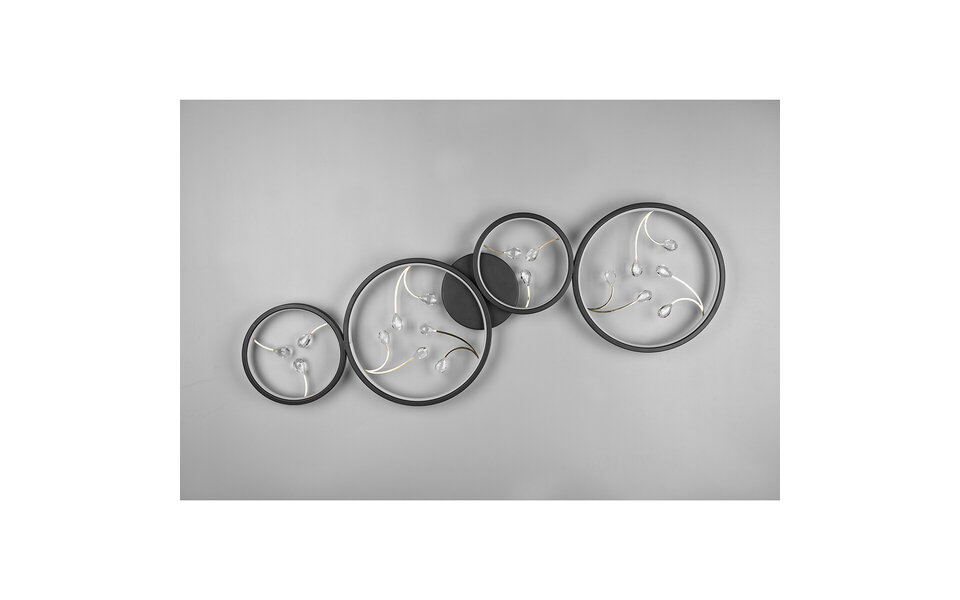 HLW LED LED Ceiling Lamp - Ceiling Lighting - Trion Moovy - 37W - Warm White 3000K - Dimmable - Rectangular - Matte Black - Aluminum HLW LED LED Ceiling Lamp - Ceiling Lighting - Trion Moovy - 37W - Warm White 3000K - Dimmable - Rectangular - Matte Black - Aluminum