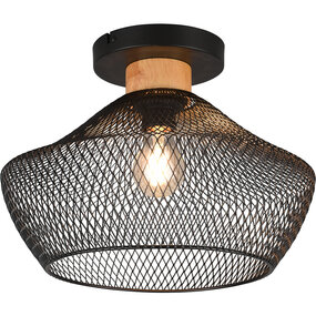 Trion Jenna LED plafondlamp matzwart E27 aluminium Trion Jenna LED plafondlamp matzwart E27 aluminium