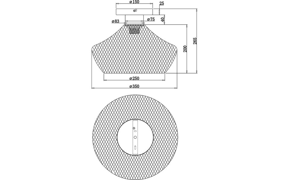 HLW LED LED Plafondlamp - Plafondverlichting - Trion Jenna - E27 Fitting - Rond - Mat Zwart - Aluminium