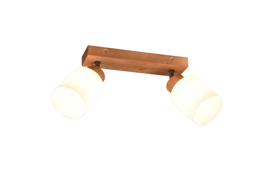 HLW LED LED Ceiling Spotlight - Ceiling Lighting - Trion Asmara - E14 Fitting - 2-light - Rectangular - Matte Brown - Wood HLW LED LED Ceiling Spotlight - Ceiling Lighting - Trion Asmara - E14 Fitting - 2-light - Rectangular - Matte Brown - Wood