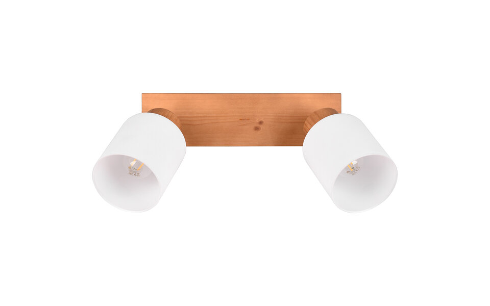 HLW LED LED Plafondspot - Plafondverlichting - Trion Asmara - E14 Fitting - 2-lichts - Rechthoek - Mat Bruin - Hout