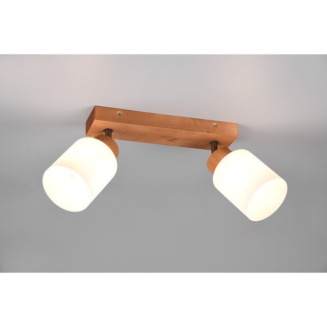 HLW LED LED Ceiling Spotlight - Ceiling Lighting - Trion Asmara - E14 Fitting - 2-light - Rectangular - Matte Brown - Wood HLW LED LED Ceiling Spotlight - Ceiling Lighting - Trion Asmara - E14 Fitting - 2-light - Rectangular - Matte Brown - Wood
