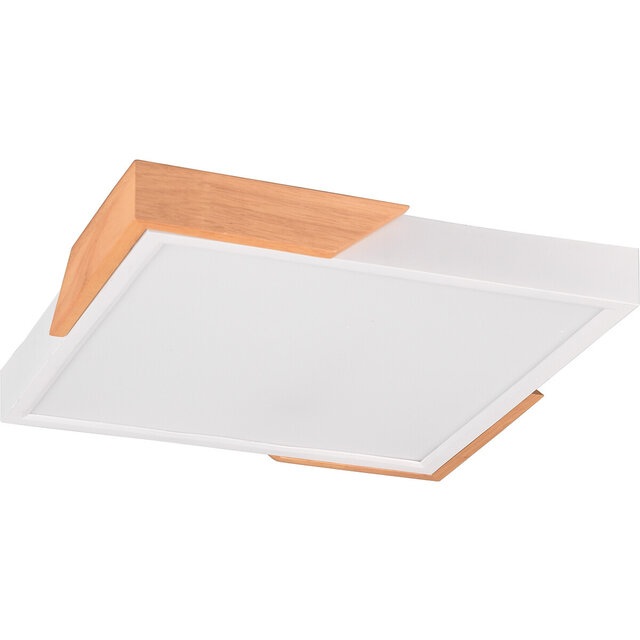 HLW LED LED Plafondlamp - Plafondverlichting - Trion Mirza - 20W - Warm Wit 3000K - Dimbaar - Vierkant - Mat Wit - Kunststof