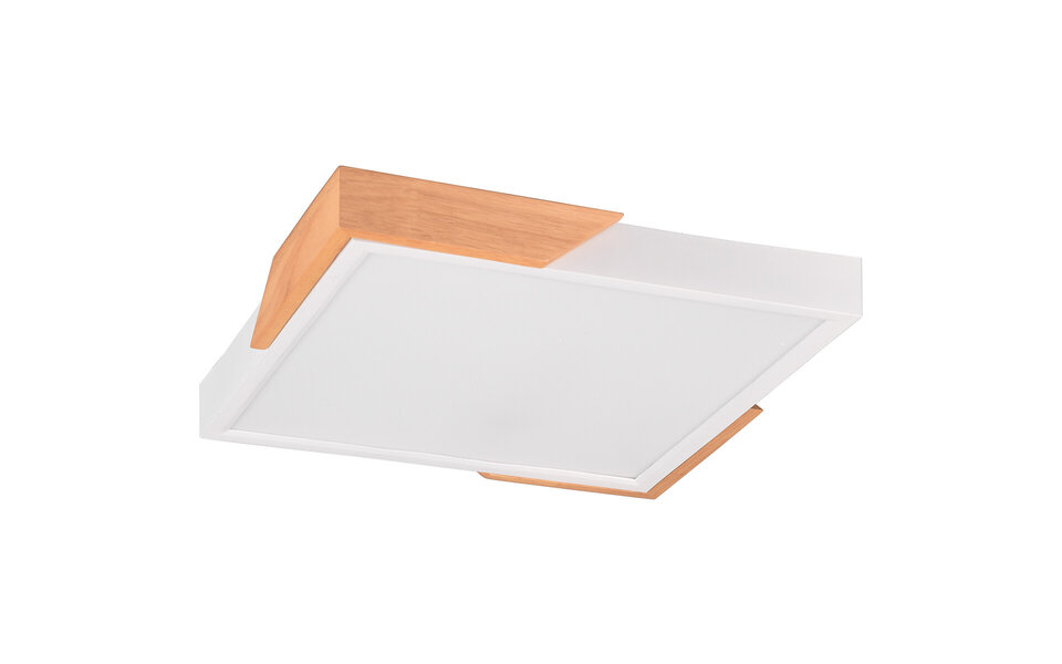 HLW LED LED Ceiling Lamp - Ceiling Lighting - Trion Mirza - 20W - Warm White 3000K - Dimmable - Square - Matte White - Plastic