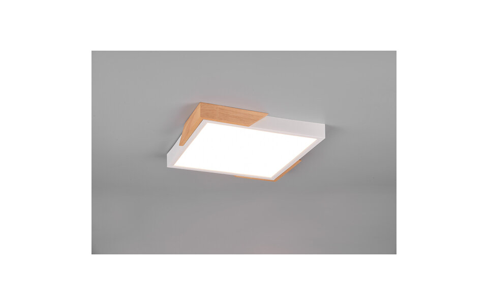 HLW LED LED Ceiling Lamp - Ceiling Lighting - Trion Mirza - 20W - Warm White 3000K - Dimmable - Square - Matte White - Plastic
