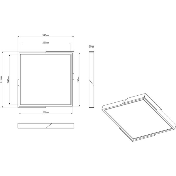 HLW LED LED Plafondlamp - Plafondverlichting - Trion Mirza - 20W - Warm Wit 3000K - Dimbaar - Vierkant - Mat Wit - Kunststof HLW LED LED Plafondlamp - Plafondverlichting - Trion Mirza - 20W - Warm Wit 3000K - Dimbaar - Vierkant - Mat Wit - Kunststof