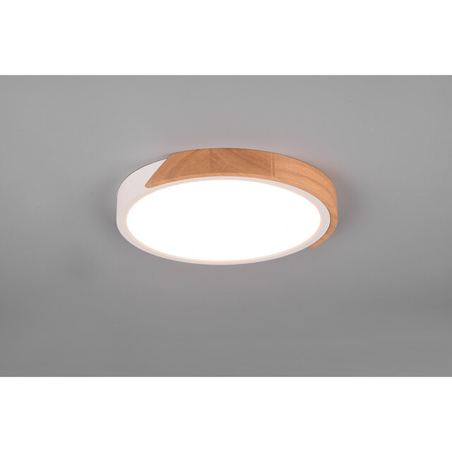 HLW LED LED Ceiling Light - Ceiling Lighting - Trion Jersa - 20W - Warm White 3000K - Dimmable - Round - Matte White - Plastic