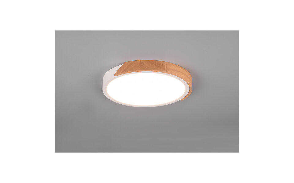 HLW LED LED Ceiling Light - Ceiling Lighting - Trion Jersa - 20W - Warm White 3000K - Dimmable - Round - Matte White - Plastic