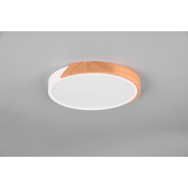 HLW LED LED Plafondlamp - Plafondverlichting - Trion Jersa - 20W - Warm Wit 3000K - Dimbaar - Rond - Mat Wit - Kunststof
