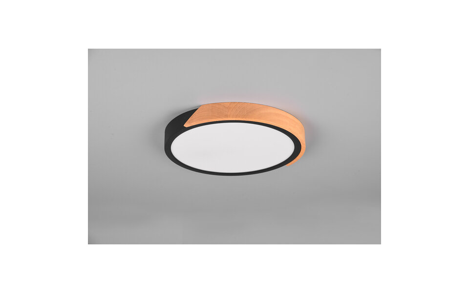 HLW LED LED Ceiling Lamp - Ceiling Lighting - Trion Jersa - 20W - Warm White 3000K - Dimmable - Round - Matte Black - Plastic HLW LED LED Ceiling Lamp - Ceiling Lighting - Trion Jersa - 20W - Warm White 3000K - Dimmable - Round - Matte Black - Plastic