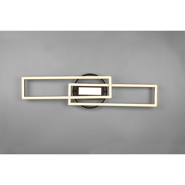 HLW LED LED Plafondlamp - Plafondverlichting - Trion Tiger - 30W - Aanpasbare Kleur - Afstandsbediening - Dimbaar - Rechthoek - Mat Zwart - Aluminium