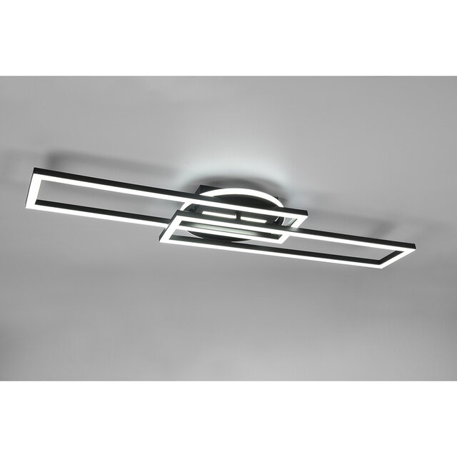 HLW LED LED Ceiling Light - Ceiling Lighting - Trion Tiger - 30W - Adjustable Color - Remote Control - Dimmable - Rectangular - Matte Black - Aluminum HLW LED LED Ceiling Light - Ceiling Lighting - Trion Tiger - 30W - Adjustable Color - Remote Control - Dimmable - Rectangular - Matte Black - Aluminum