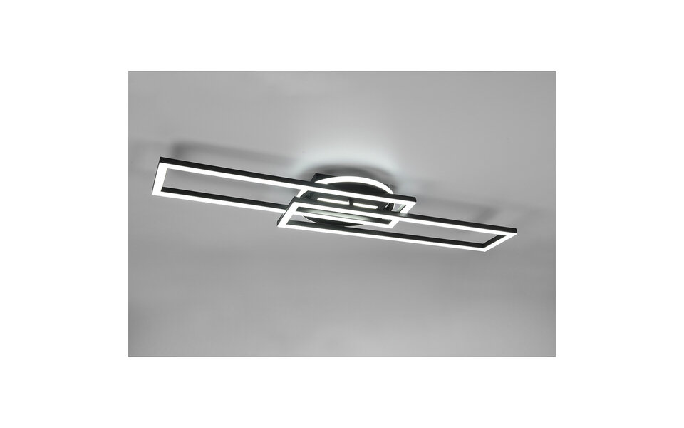 HLW LED LED Ceiling Light - Ceiling Lighting - Trion Tiger - 30W - Adjustable Color - Remote Control - Dimmable - Rectangular - Matte Black - Aluminum HLW LED LED Ceiling Light - Ceiling Lighting - Trion Tiger - 30W - Adjustable Color - Remote Control - Dimmable - Rectangular - Matte Black - Aluminum