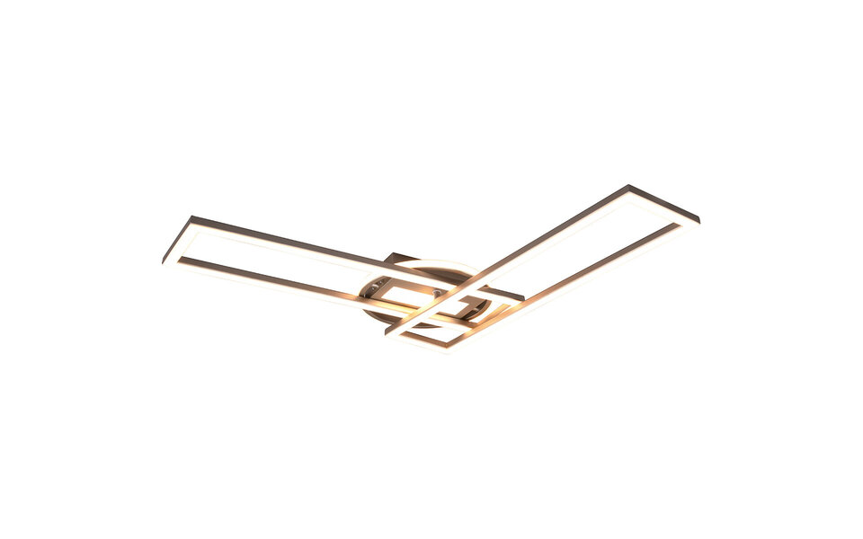 HLW LED LED Ceiling Light - Ceiling Lighting - Trion Tiger - 30W - Adjustable Color - Remote Control - Dimmable - Rectangular - Matte Nickel - Aluminum