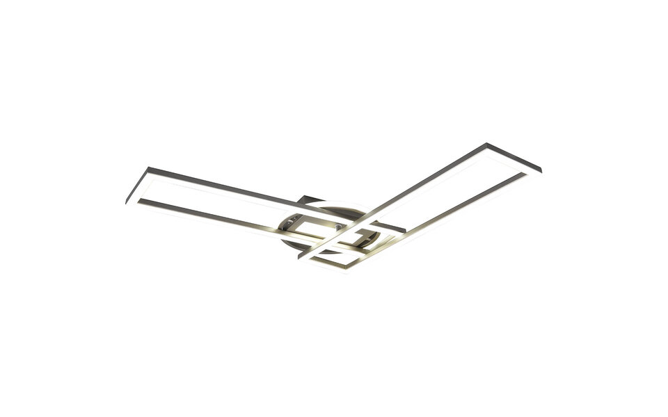 HLW LED LED Ceiling Light - Ceiling Lighting - Trion Tiger - 30W - Adjustable Color - Remote Control - Dimmable - Rectangular - Matte Nickel - Aluminum