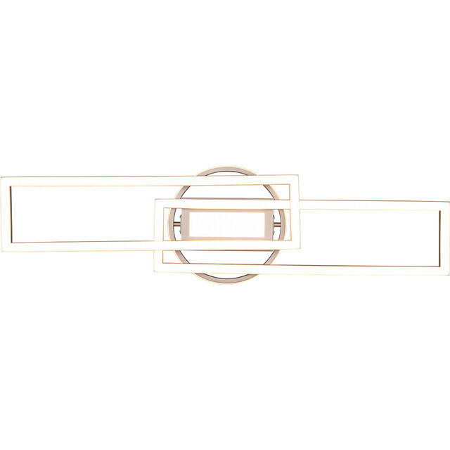 HLW LED LED Plafondlamp - Plafondverlichting - Trion Tiger - 30W - Aanpasbare Kleur - Afstandsbediening - Dimbaar - Rechthoek - Mat Nikkel - Aluminium