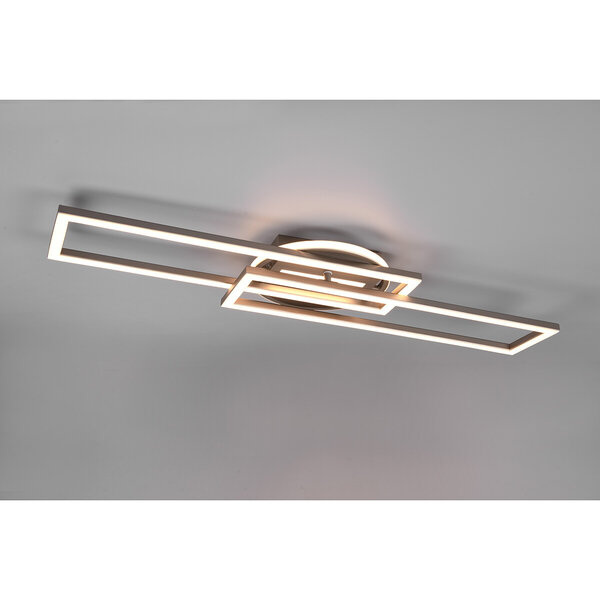 HLW LED LED Plafondlamp - Plafondverlichting - Trion Tiger - 30W - Aanpasbare Kleur - Afstandsbediening - Dimbaar - Rechthoek - Mat Nikkel - Aluminium HLW LED LED Plafondlamp - Plafondverlichting - Trion Tiger - 30W - Aanpasbare Kleur - Afstandsbediening - Dimbaar - Rechthoek - Mat Nikkel - Aluminium