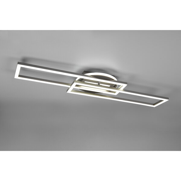HLW LED LED Plafondlamp - Plafondverlichting - Trion Tiger - 30W - Aanpasbare Kleur - Afstandsbediening - Dimbaar - Rechthoek - Mat Nikkel - Aluminium HLW LED LED Plafondlamp - Plafondverlichting - Trion Tiger - 30W - Aanpasbare Kleur - Afstandsbediening - Dimbaar - Rechthoek - Mat Nikkel - Aluminium