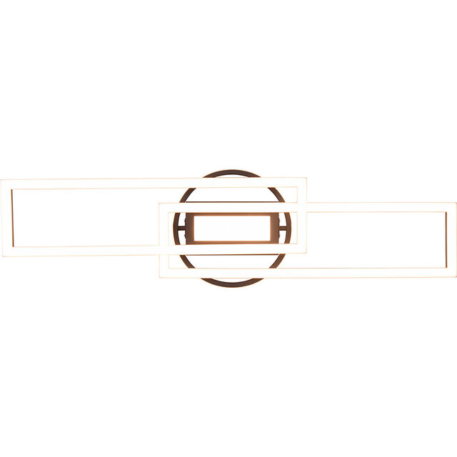 HLW LED LED Plafondlamp - Plafondverlichting - Trion Tiger - 30W - Aanpasbare Kleur - Afstandsbediening - Dimbaar - Rechthoek - Mat Goud - Aluminium