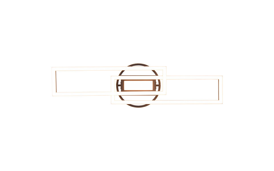 HLW LED LED Plafondlamp - Plafondverlichting - Trion Tiger - 30W - Aanpasbare Kleur - Afstandsbediening - Dimbaar - Rechthoek - Mat Goud - Aluminium