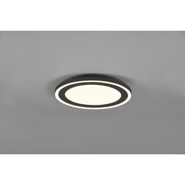 HLW LED LED Plafondlamp - Plafondverlichting - Trion Coman - 24.5W - Warm Wit 3000K - Rond - Mat Zwart - Kunststof HLW LED LED Plafondlamp - Plafondverlichting - Trion Coman - 24.5W - Warm Wit 3000K - Rond - Mat Zwart - Kunststof