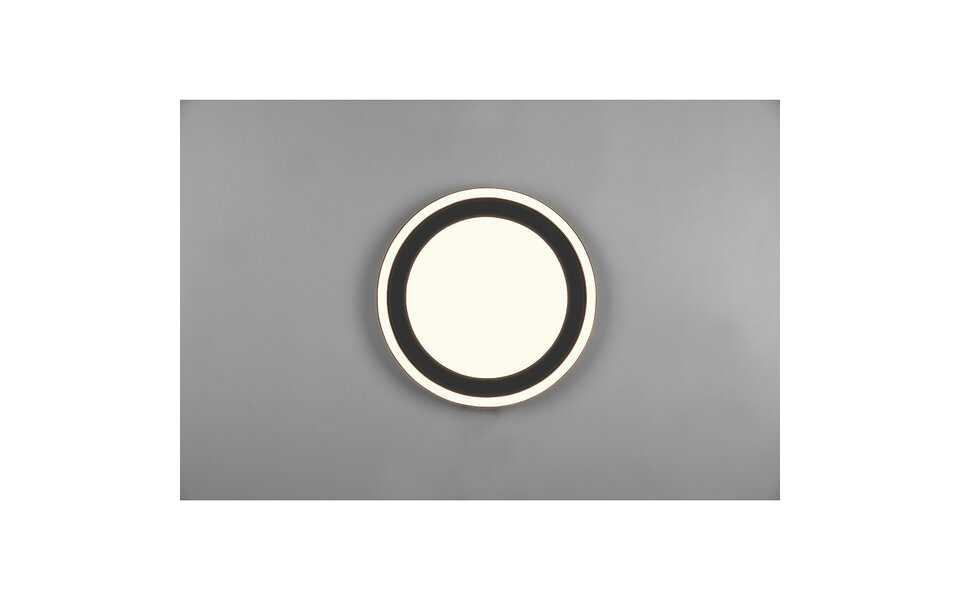 HLW LED LED Plafondlamp - Plafondverlichting - Trion Coman - 24.5W - Warm Wit 3000K - Rond - Mat Zwart - Kunststof