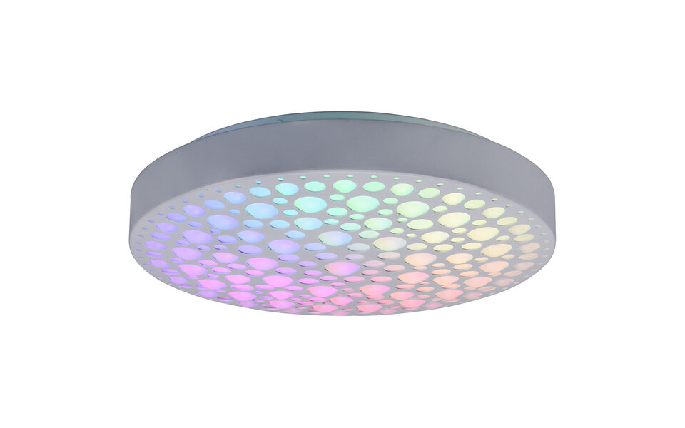 HLW LED LED Ceiling Light - Ceiling Lighting - Trion Carol - 22W - Adjustable Color - RGB - Remote Control - Dimmable - Round - Matte White - Plastic