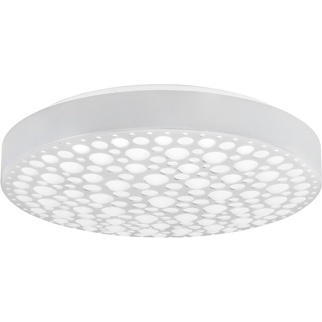 HLW LED LED Ceiling Light - Ceiling Lighting - Trion Carol - 22W - Adjustable Color - RGB - Remote Control - Dimmable - Round - Matte White - Plastic