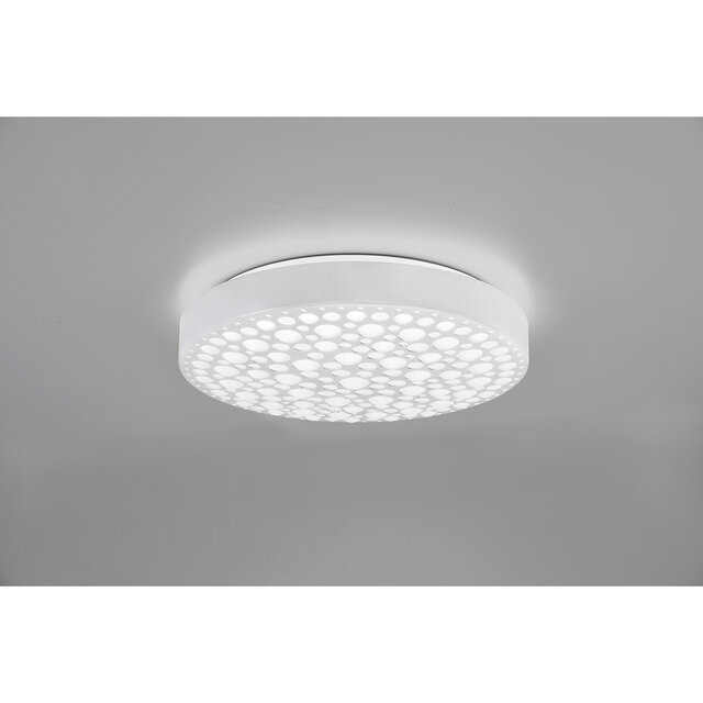 HLW LED LED Ceiling Light - Ceiling Lighting - Trion Carol - 22W - Adjustable Color - RGB - Remote Control - Dimmable - Round - Matte White - Plastic