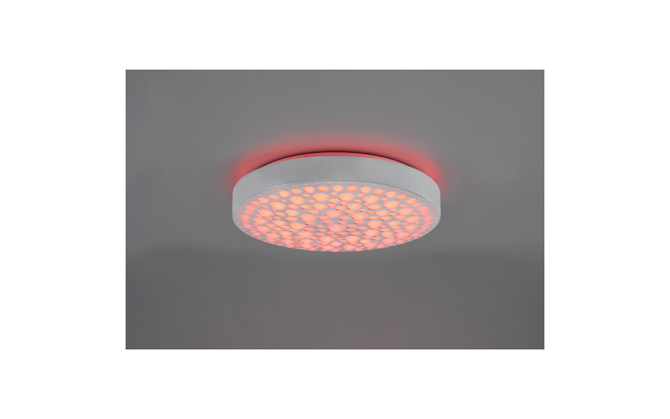 HLW LED LED Ceiling Light - Ceiling Lighting - Trion Carol - 22W - Adjustable Color - RGB - Remote Control - Dimmable - Round - Matte White - Plastic