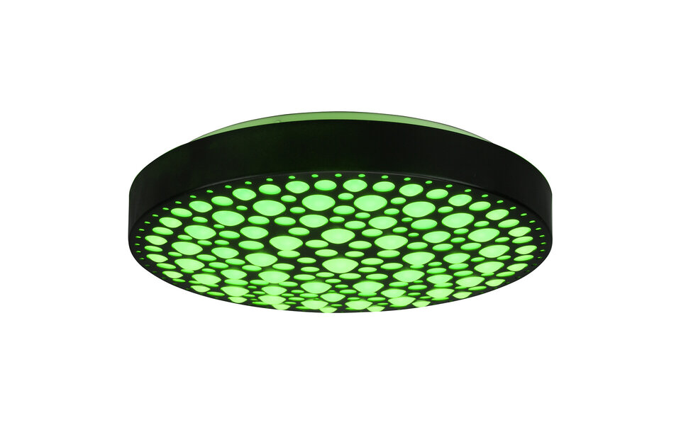 HLW LED LED Plafondlamp - Plafondverlichting - Trion Carol - 22W - Aanpasbare Kleur - RGB - Afstandsbediening - Dimbaar - Rond - Mat Zwart - Kunststof