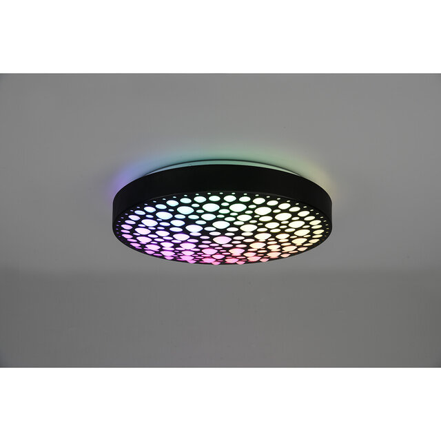 HLW LED LED Ceiling Lamp - Ceiling Lighting - Trion Carol - 22W - Adjustable Color - RGB - Remote Control - Dimmable - Round - Matte Black - Plastic HLW LED LED Ceiling Lamp - Ceiling Lighting - Trion Carol - 22W - Adjustable Color - RGB - Remote Control - Dimmable - Round - Matte Black - Plastic