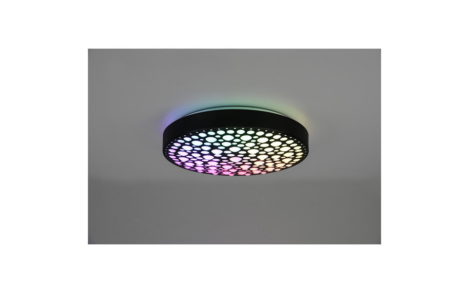 HLW LED LED Ceiling Lamp - Ceiling Lighting - Trion Carol - 22W - Adjustable Color - RGB - Remote Control - Dimmable - Round - Matte Black - Plastic HLW LED LED Ceiling Lamp - Ceiling Lighting - Trion Carol - 22W - Adjustable Color - RGB - Remote Control - Dimmable - Round - Matte Black - Plastic