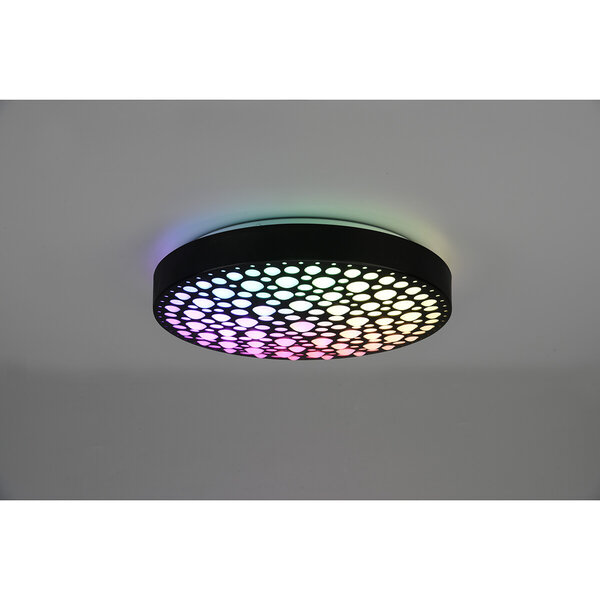 HLW LED LED Plafondlamp - Plafondverlichting - Trion Carol - 22W - Aanpasbare Kleur - RGB - Afstandsbediening - Dimbaar - Rond - Mat Zwart - Kunststof HLW LED LED Plafondlamp - Plafondverlichting - Trion Carol - 22W - Aanpasbare Kleur - RGB - Afstandsbediening - Dimbaar - Rond - Mat Zwart - Kunststof