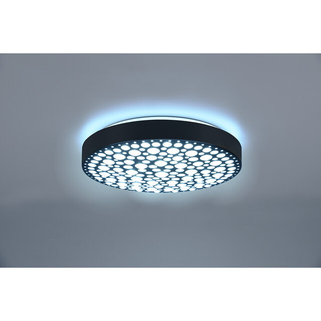 HLW LED LED Ceiling Lamp - Ceiling Lighting - Trion Carol - 22W - Adjustable Color - RGB - Remote Control - Dimmable - Round - Matte Black - Plastic HLW LED LED Ceiling Lamp - Ceiling Lighting - Trion Carol - 22W - Adjustable Color - RGB - Remote Control - Dimmable - Round - Matte Black - Plastic
