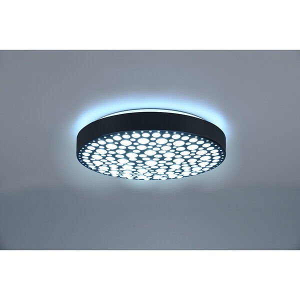 HLW LED LED Plafondlamp - Plafondverlichting - Trion Carol - 22W - Aanpasbare Kleur - RGB - Afstandsbediening - Dimbaar - Rond - Mat Zwart - Kunststof HLW LED LED Plafondlamp - Plafondverlichting - Trion Carol - 22W - Aanpasbare Kleur - RGB - Afstandsbediening - Dimbaar - Rond - Mat Zwart - Kunststof
