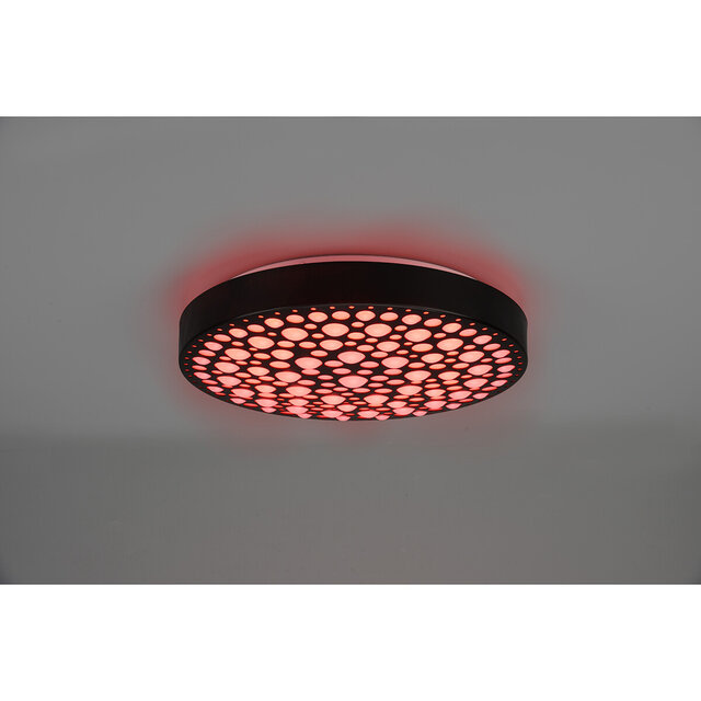 HLW LED LED Ceiling Lamp - Ceiling Lighting - Trion Carol - 22W - Adjustable Color - RGB - Remote Control - Dimmable - Round - Matte Black - Plastic HLW LED LED Ceiling Lamp - Ceiling Lighting - Trion Carol - 22W - Adjustable Color - RGB - Remote Control - Dimmable - Round - Matte Black - Plastic