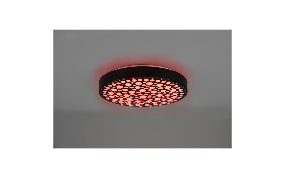 HLW LED LED Ceiling Lamp - Ceiling Lighting - Trion Carol - 22W - Adjustable Color - RGB - Remote Control - Dimmable - Round - Matte Black - Plastic HLW LED LED Ceiling Lamp - Ceiling Lighting - Trion Carol - 22W - Adjustable Color - RGB - Remote Control - Dimmable - Round - Matte Black - Plastic
