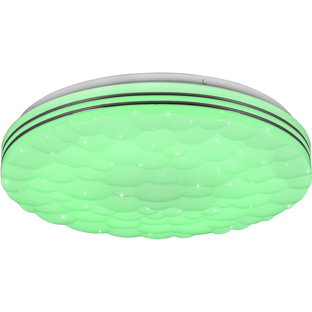 HLW LED LED Plafondlamp - Plafondverlichting - Trion Taco - 22W - Aanpasbare Kleur - RGB - Afstandsbediening - Dimbaar - Sterlicht - Rond - Mat Wit - Kunststof HLW LED LED Plafondlamp - Plafondverlichting - Trion Taco - 22W - Aanpasbare Kleur - RGB - Afstandsbediening - Dimbaar - Sterlicht - Rond - Mat Wit - Kunststof