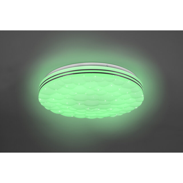 HLW LED LED Plafondlamp - Plafondverlichting - Trion Taco - 22W - Aanpasbare Kleur - RGB - Afstandsbediening - Dimbaar - Sterlicht - Rond - Mat Wit - Kunststof HLW LED LED Plafondlamp - Plafondverlichting - Trion Taco - 22W - Aanpasbare Kleur - RGB - Afstandsbediening - Dimbaar - Sterlicht - Rond - Mat Wit - Kunststof