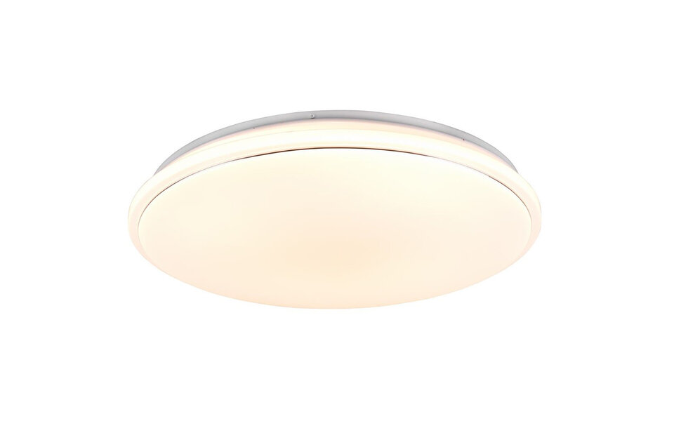 HLW LED LED Ceiling Light - Ceiling Lighting - Trion Turbo - 21W - Warm White 3000K - RGB - Dimmable - Remote Control - Round - Matte White - Plastic