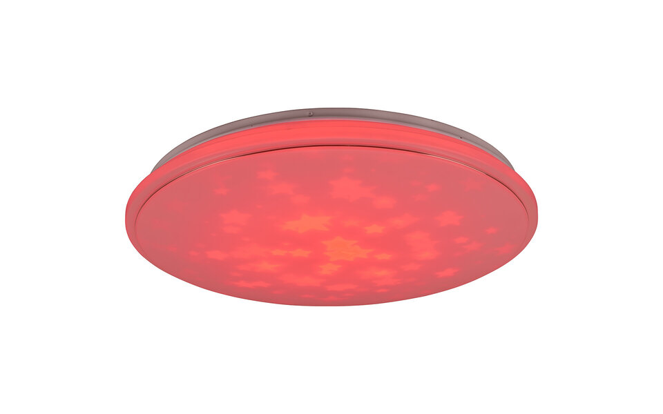 HLW LED LED Plafondlamp - Plafondverlichting - Trion Turbo - 21W - Warm Wit 3000K - RGB - Dimbaar - Afstandsbediening - Rond - Mat Wit - Kunststof