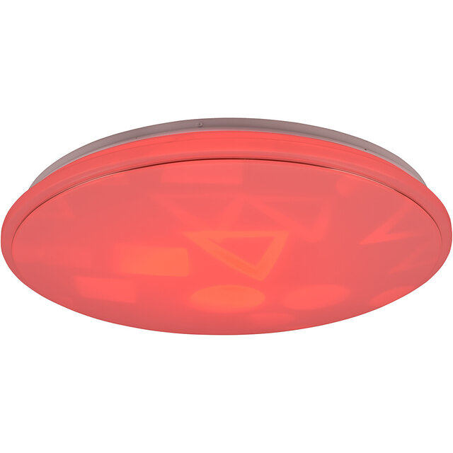 HLW LED LED Ceiling Light - Ceiling Lighting - Trion Turbo - 21W - Warm White 3000K - RGB - Dimmable - Remote Control - Round - Matte White - Plastic