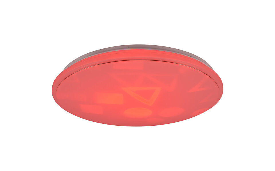 HLW LED LED Ceiling Light - Ceiling Lighting - Trion Turbo - 21W - Warm White 3000K - RGB - Dimmable - Remote Control - Round - Matte White - Plastic
