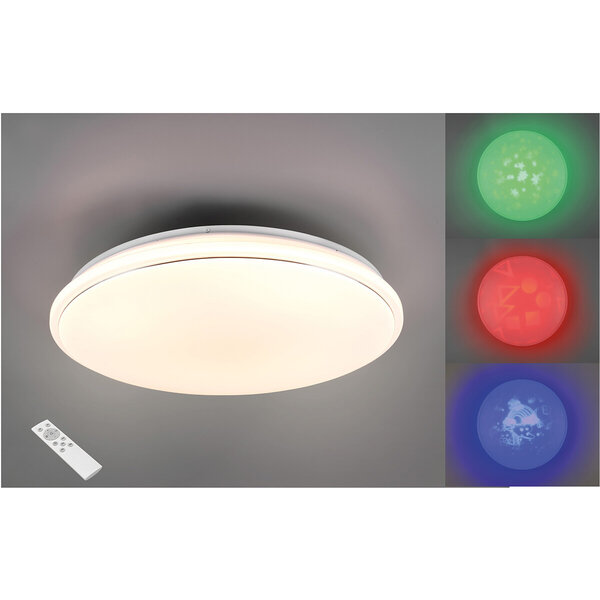 HLW LED LED Plafondlamp - Plafondverlichting - Trion Turbo - 21W - Warm Wit 3000K - RGB - Dimbaar - Afstandsbediening - Rond - Mat Wit - Kunststof HLW LED LED Plafondlamp - Plafondverlichting - Trion Turbo - 21W - Warm Wit 3000K - RGB - Dimbaar - Afstandsbediening - Rond - Mat Wit - Kunststof
