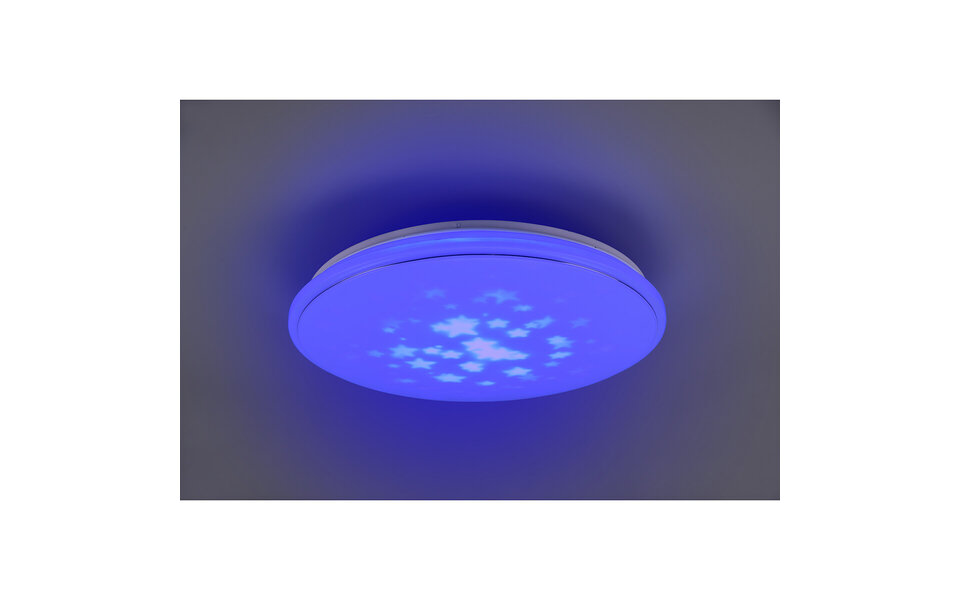 HLW LED LED Plafondlamp - Plafondverlichting - Trion Turbo - 21W - Warm Wit 3000K - RGB - Dimbaar - Afstandsbediening - Rond - Mat Wit - Kunststof