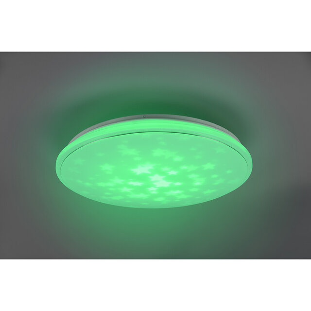 HLW LED LED Plafondlamp - Plafondverlichting - Trion Turbo - 21W - Warm Wit 3000K - RGB - Dimbaar - Afstandsbediening - Rond - Mat Wit - Kunststof